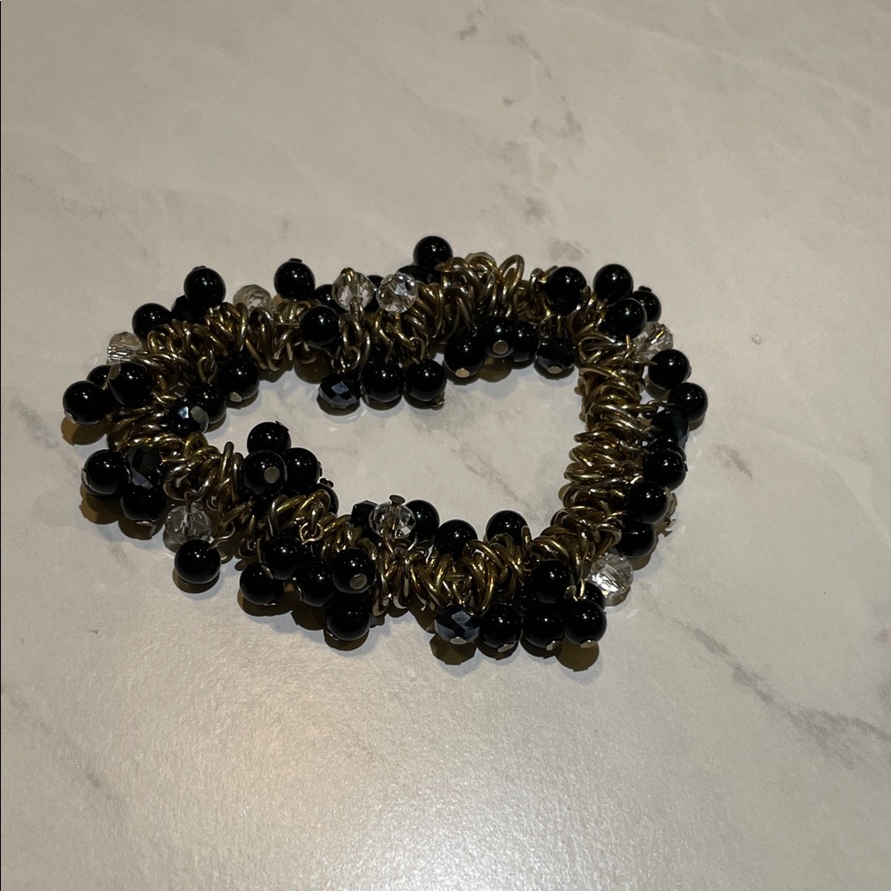 Black and Gold Beaded Bracelet